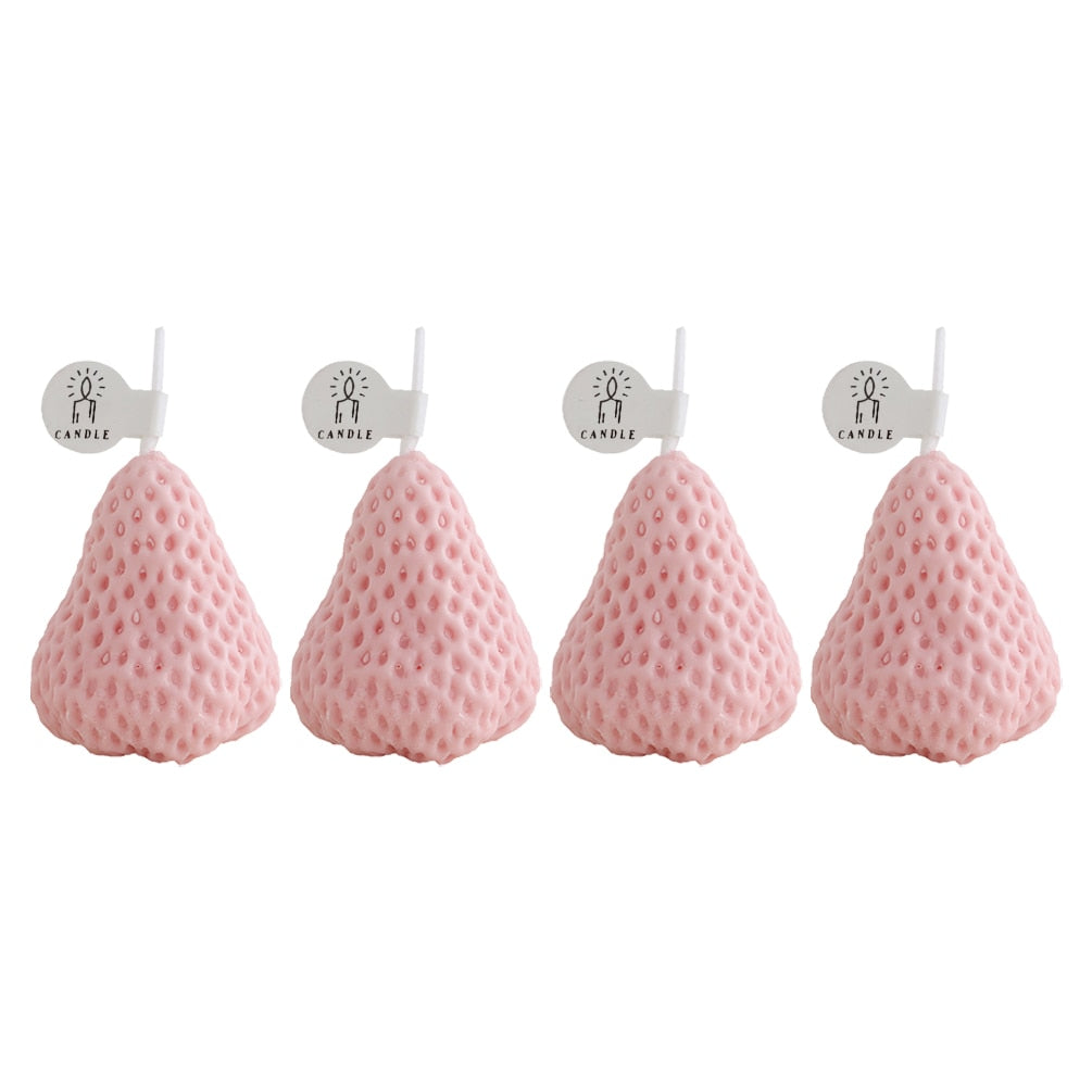 1PC/4PCS Strawberry Decorative Aromatic Candles