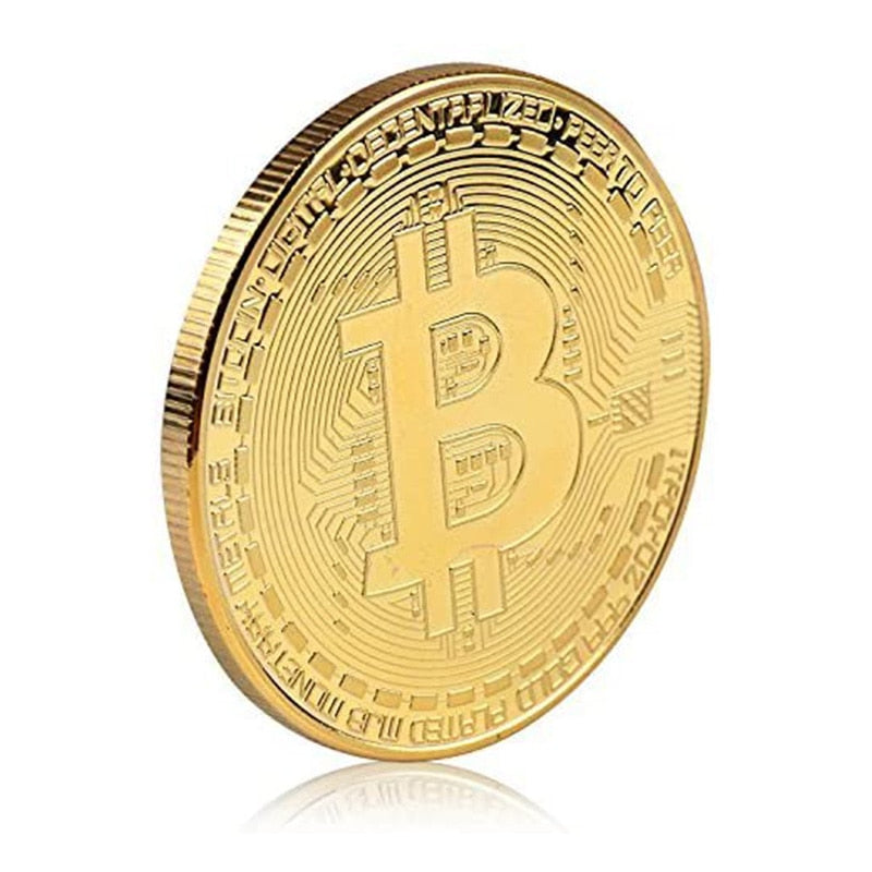 Gold Plated Bitcoin Physical Commemorative Coin
