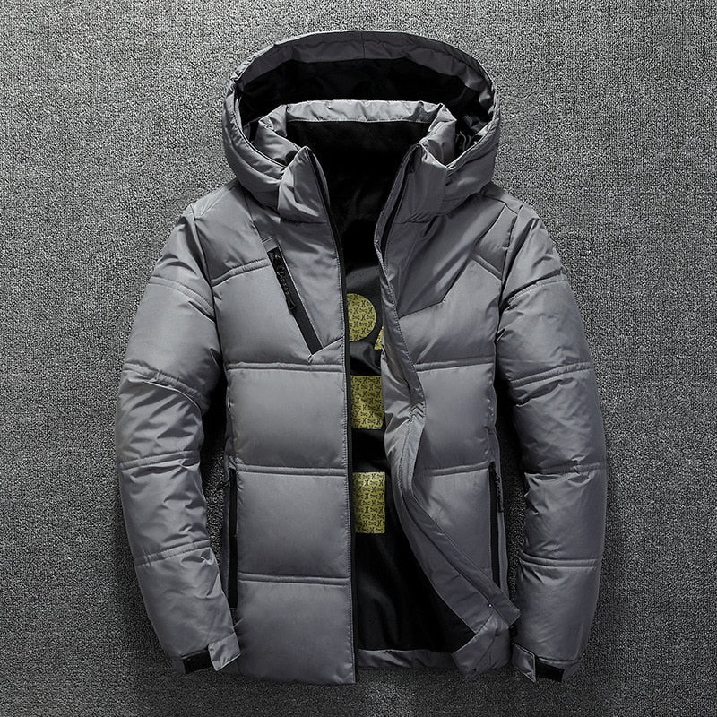 Men's Duck Down Padded Hooded Coat