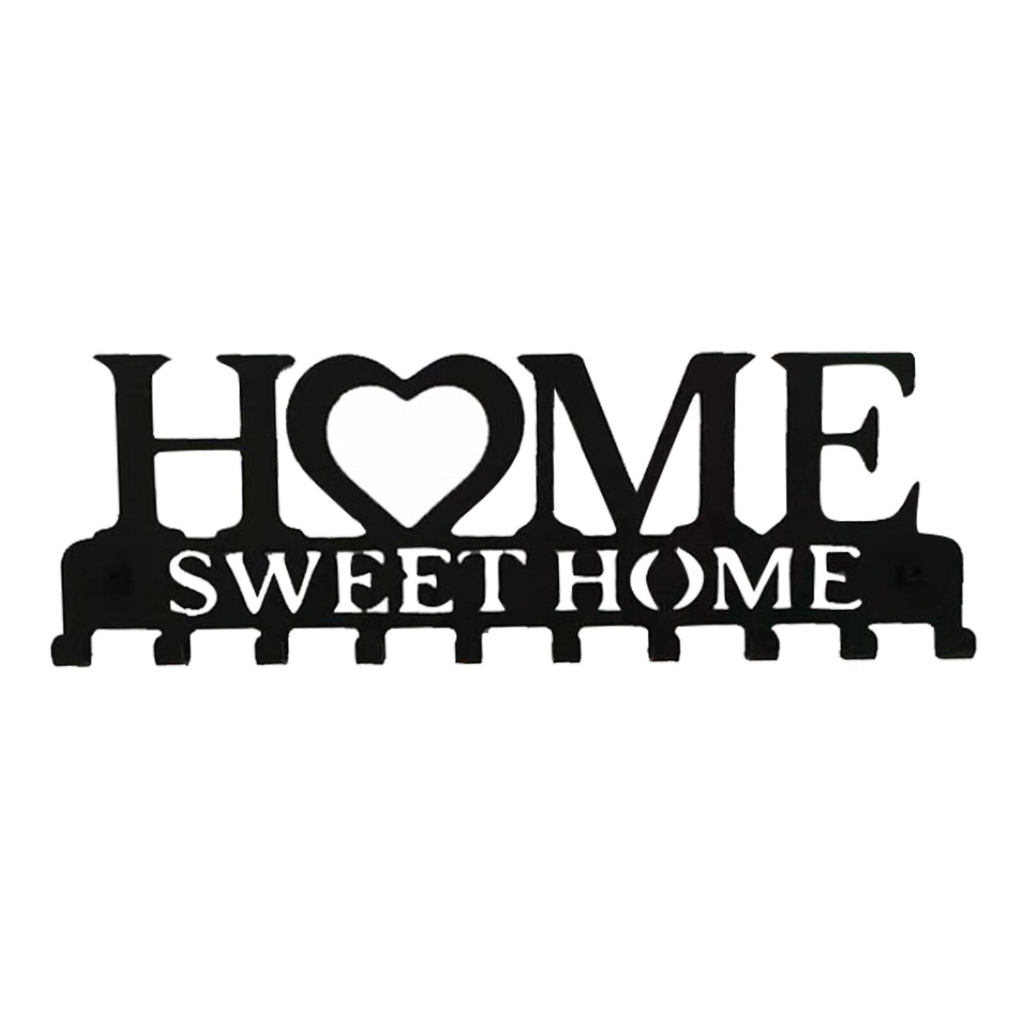 Home Sweet Home Stainless Steel Black Wall Organiser