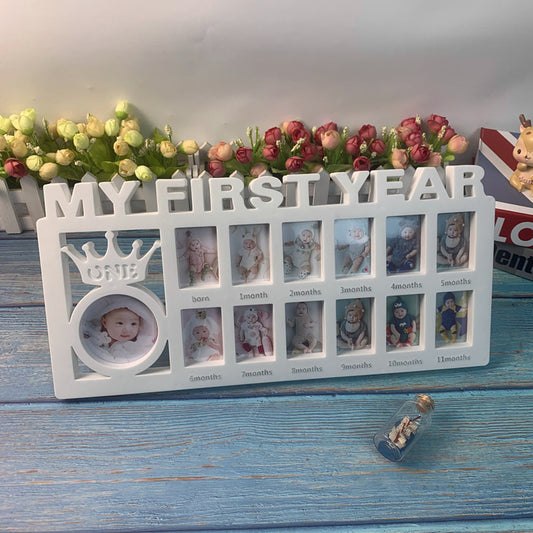 New Baby 12 months Growth Record Combination Photo Frame