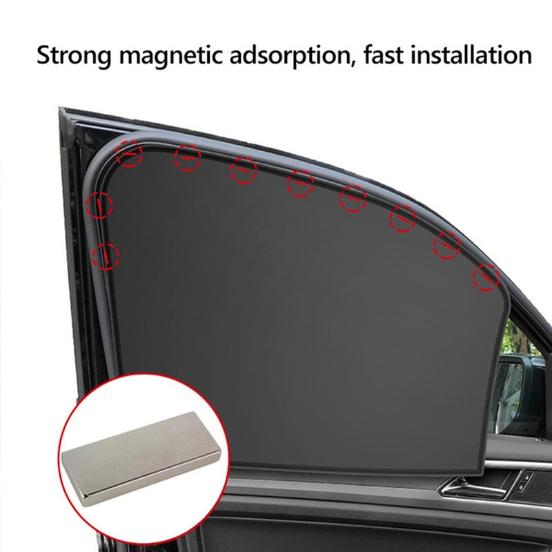 Magnetic Car Side Window Sunshade Cover Sun Visor Summer Protection Window Curtain Cover for Front Rear Black Auto Accessories