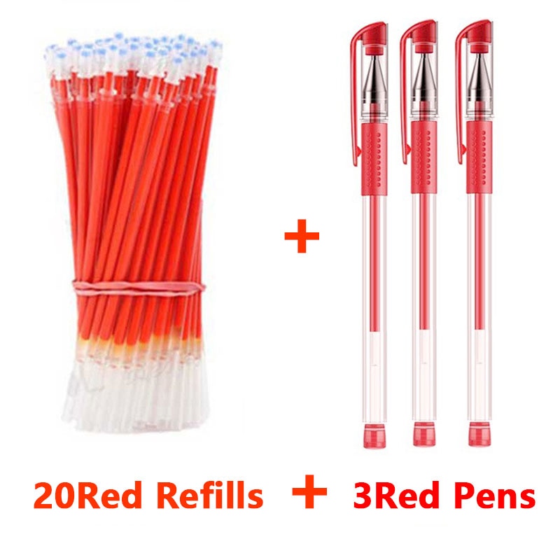 18/30PCS Gel Pen Set School supplies Black Blue Red ink Color 0.5mm Ballpoint pen Kawaii pen Students School Office Stationery