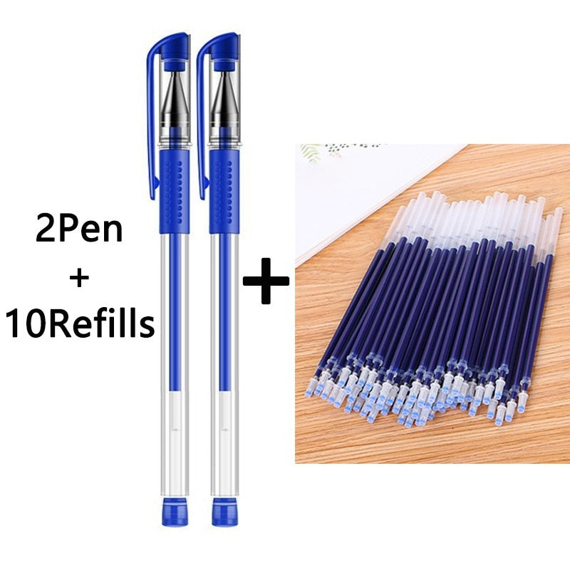 18/30PCS Gel Pen Set School supplies Black Blue Red ink Color 0.5mm Ballpoint pen Kawaii pen Students School Office Stationery