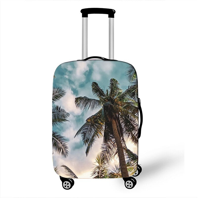 3D Tropical Beach Print Luggage Cover for Travel Holiday style Suitcase Covers Elastic Travel Trolley Protective Case Cover