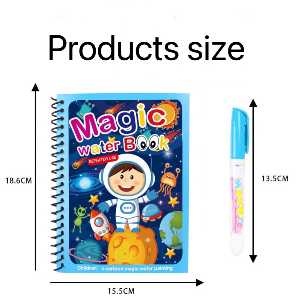Reusable Coloring Book Magic Water Drawing Book Painting Drawing Toys Sensory Early Education Toys for Kids