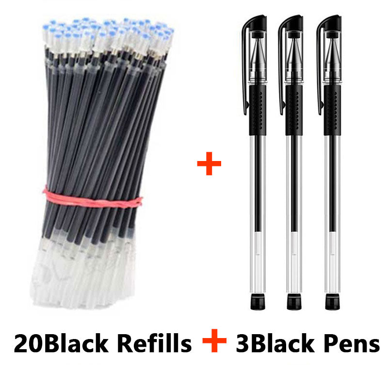18/30PCS Gel Pen Set School supplies Black Blue Red ink Color 0.5mm Ballpoint pen Kawaii pen Students School Office Stationery