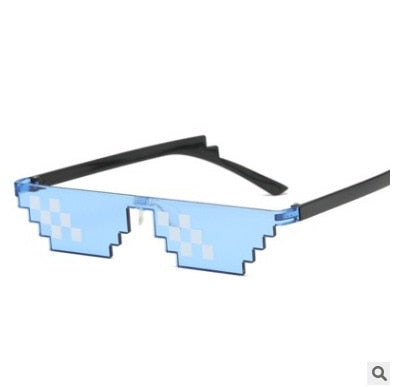 New Thug Life Mosaic Glasses Lady Sunglasses for Mens Womens 8 Bit Coding Pixel Trendy Cool Vintage Shades Eyewear 2023