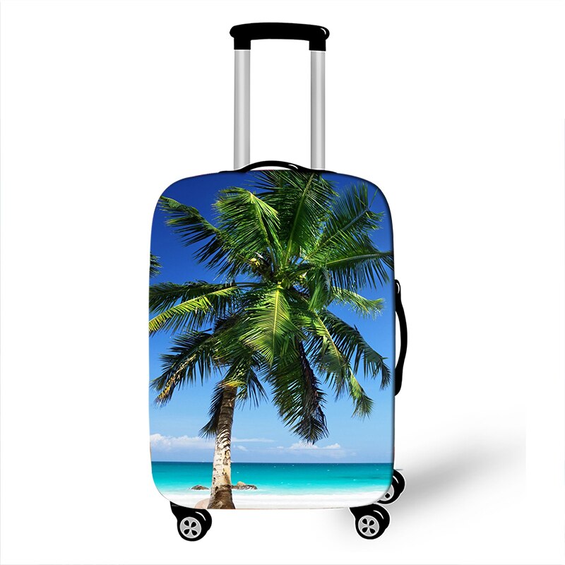 3D Tropical Beach Print Luggage Cover for Travel Holiday style Suitcase Covers Elastic Travel Trolley Protective Case Cover