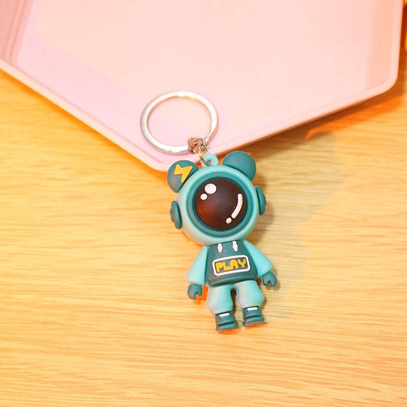 Cute PVC Colorful SpaceBear Keychain Handmade