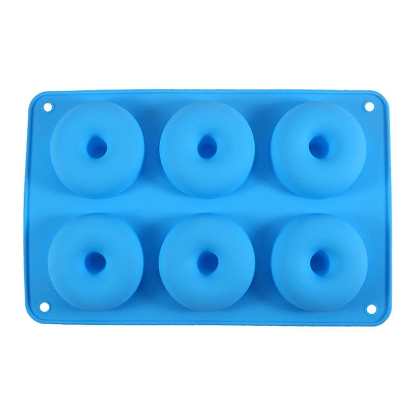 Heat Resistant Silicone Donut Mold for 6 Doughnuts Food Grade Silicone Bagels Pan for Baking Non Stick Mini Cupcake Mould