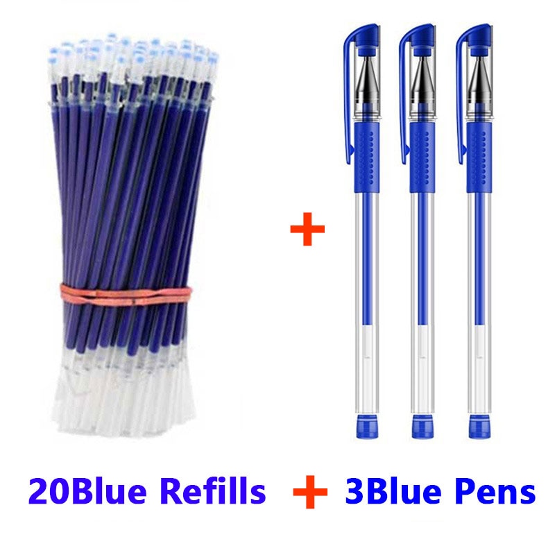 18/30PCS Gel Pen Set School supplies Black Blue Red ink Color 0.5mm Ballpoint pen Kawaii pen Students School Office Stationery