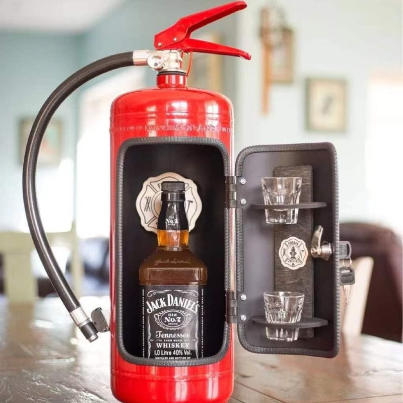 Fire Extinguisher Shape Wine Box Mini Bar Wine Cabinet Crafts Ornaments Decoration Champagne Liquor Storage Box Gift