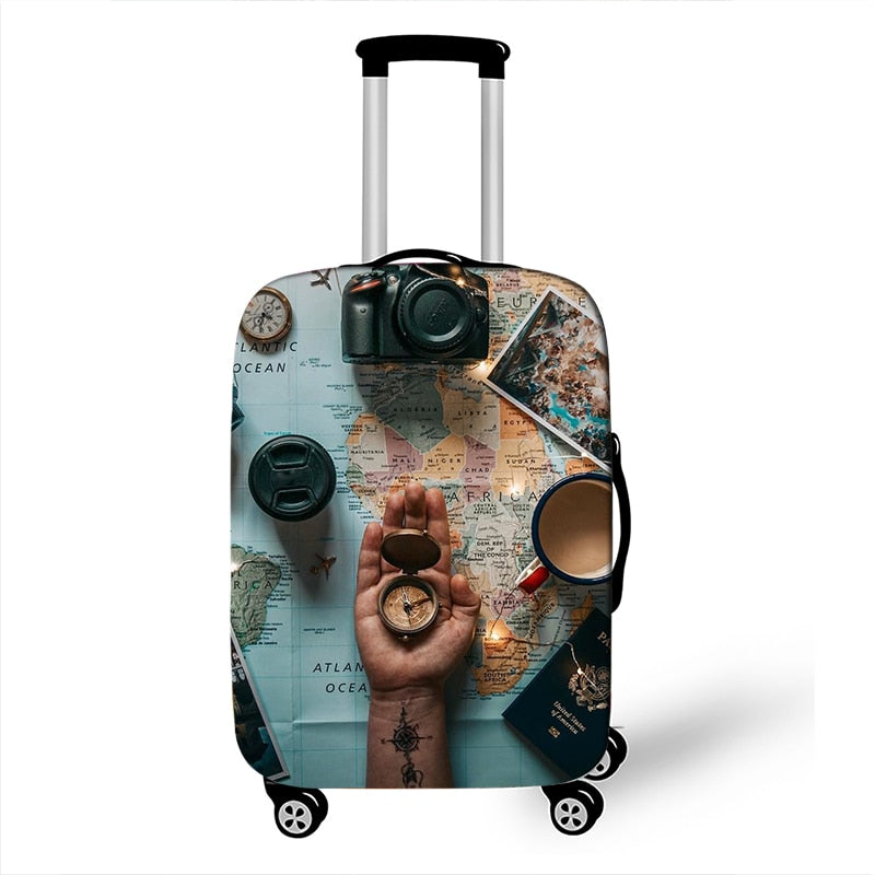 3D Tropical Beach Print Luggage Cover for Travel Holiday style Suitcase Covers Elastic Travel Trolley Protective Case Cover