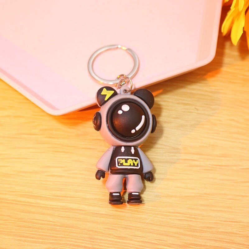 Cute PVC Colorful SpaceBear Keychain Handmade