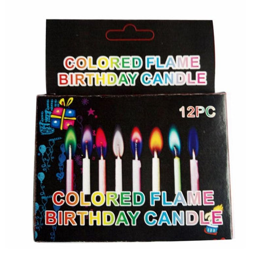 12pcs/box Multicolour Flame Candles Colorful Wedding Party Birthday Cake Candles Decoration Party Supplies