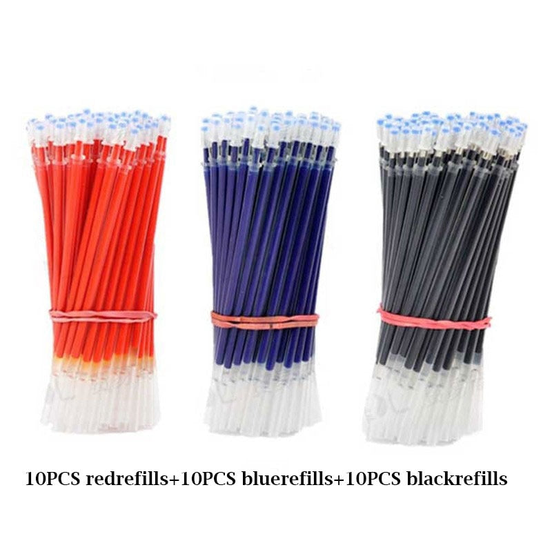 18/30PCS Gel Pen Set School supplies Black Blue Red ink Color 0.5mm Ballpoint pen Kawaii pen Students School Office Stationery