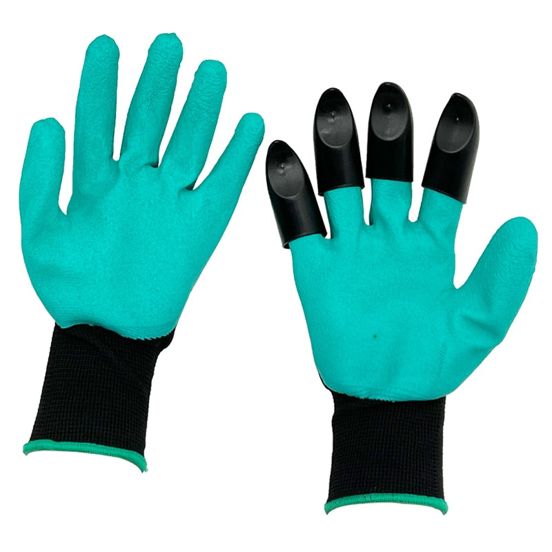 Garden Digging gloves with Labor claw Rubber Gardening dig planting waterproof outdoor Grass Pull l work  ABS Plastic 4/8 claw