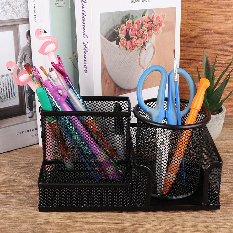 Black Mesh Stationary Desk Organiser