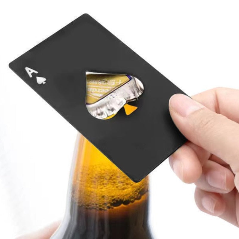 Stainless Steel Beer Bottle Opener Poker Card Ace Of Spades
