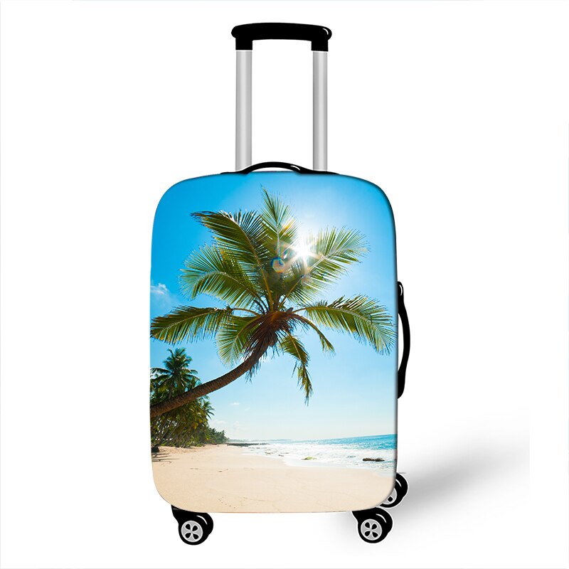 3D Tropical Beach Print Luggage Cover for Travel Holiday style Suitcase Covers Elastic Travel Trolley Protective Case Cover