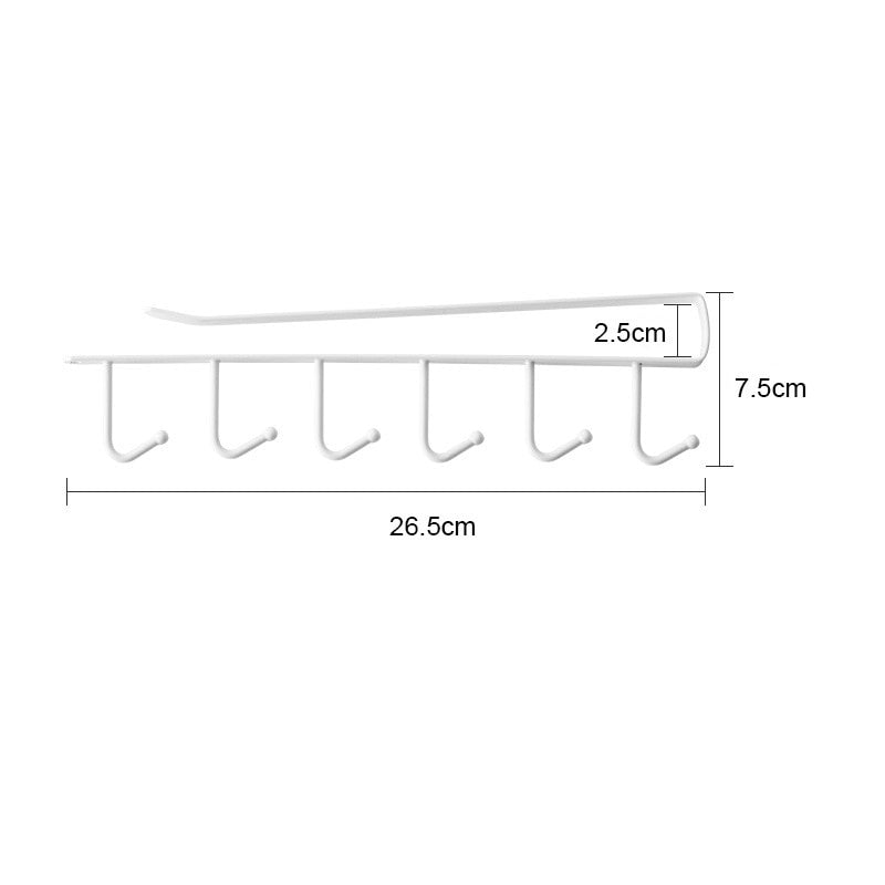Iron 6 Hook Hanging Storage Rack Holder