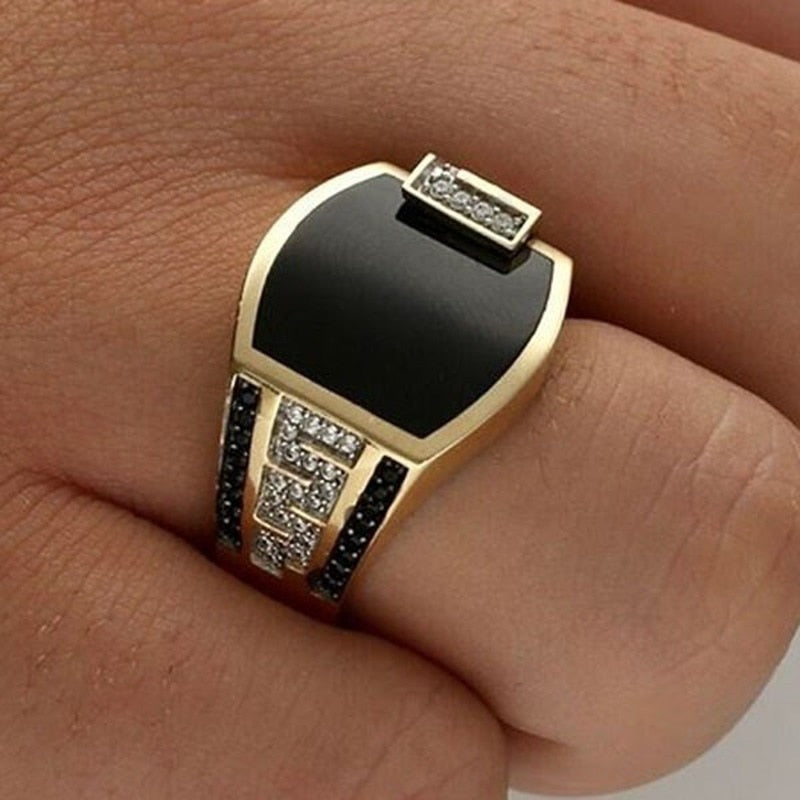 Mens Luxury Gold Diamond Rings Various Styles
