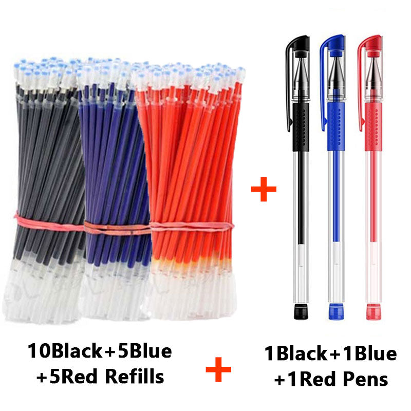 18/30PCS Gel Pen Set School supplies Black Blue Red ink Color 0.5mm Ballpoint pen Kawaii pen Students School Office Stationery