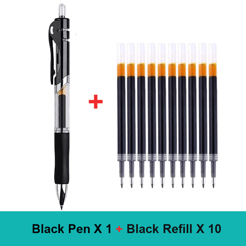 18/30PCS Gel Pen Set School supplies Black Blue Red ink Color 0.5mm Ballpoint pen Kawaii pen Students School Office Stationery