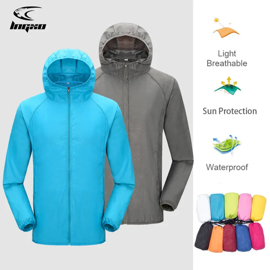 Uni-Sex Waterproof Quick Dry WindBreaker With Pockets Easy Carry