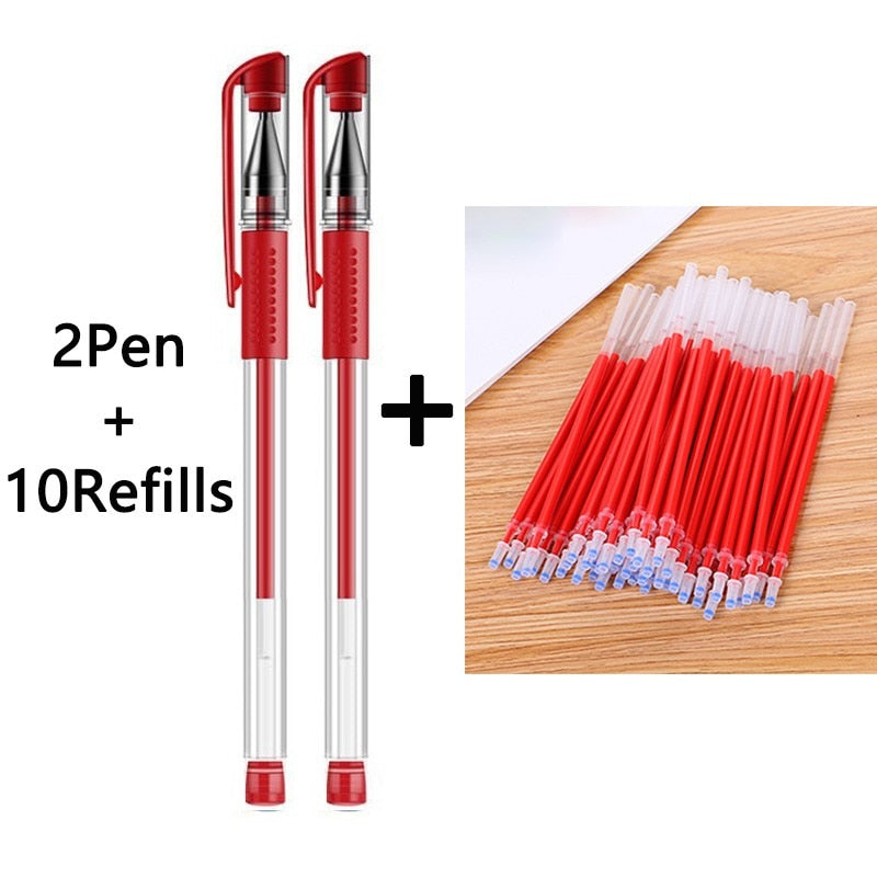 18/30PCS Gel Pen Set School supplies Black Blue Red ink Color 0.5mm Ballpoint pen Kawaii pen Students School Office Stationery