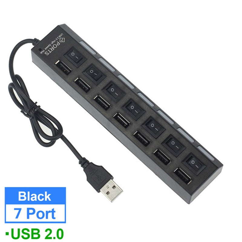 Switch Extension Hub USB 2.0 7 Port USB Splitter