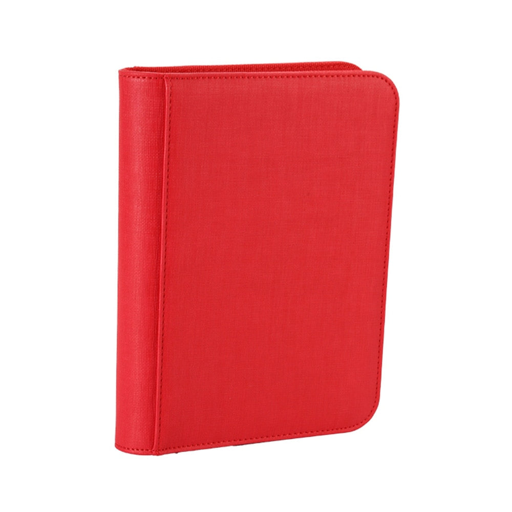 PU Leather 4/9 Pockets Game Card Book Card Side Loading Binder TCG Game Zipper Card Album Fixed Pockets Pages for MG/PKM/FOW/YGO