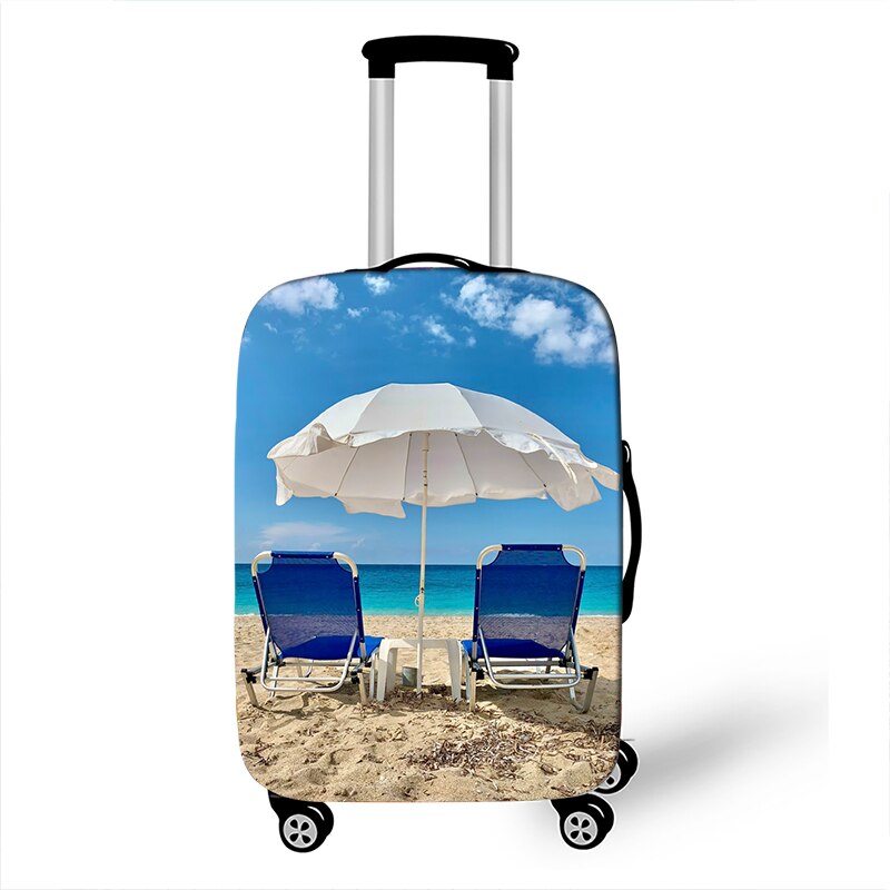 3D Tropical Beach Print Luggage Cover for Travel Holiday style Suitcase Covers Elastic Travel Trolley Protective Case Cover