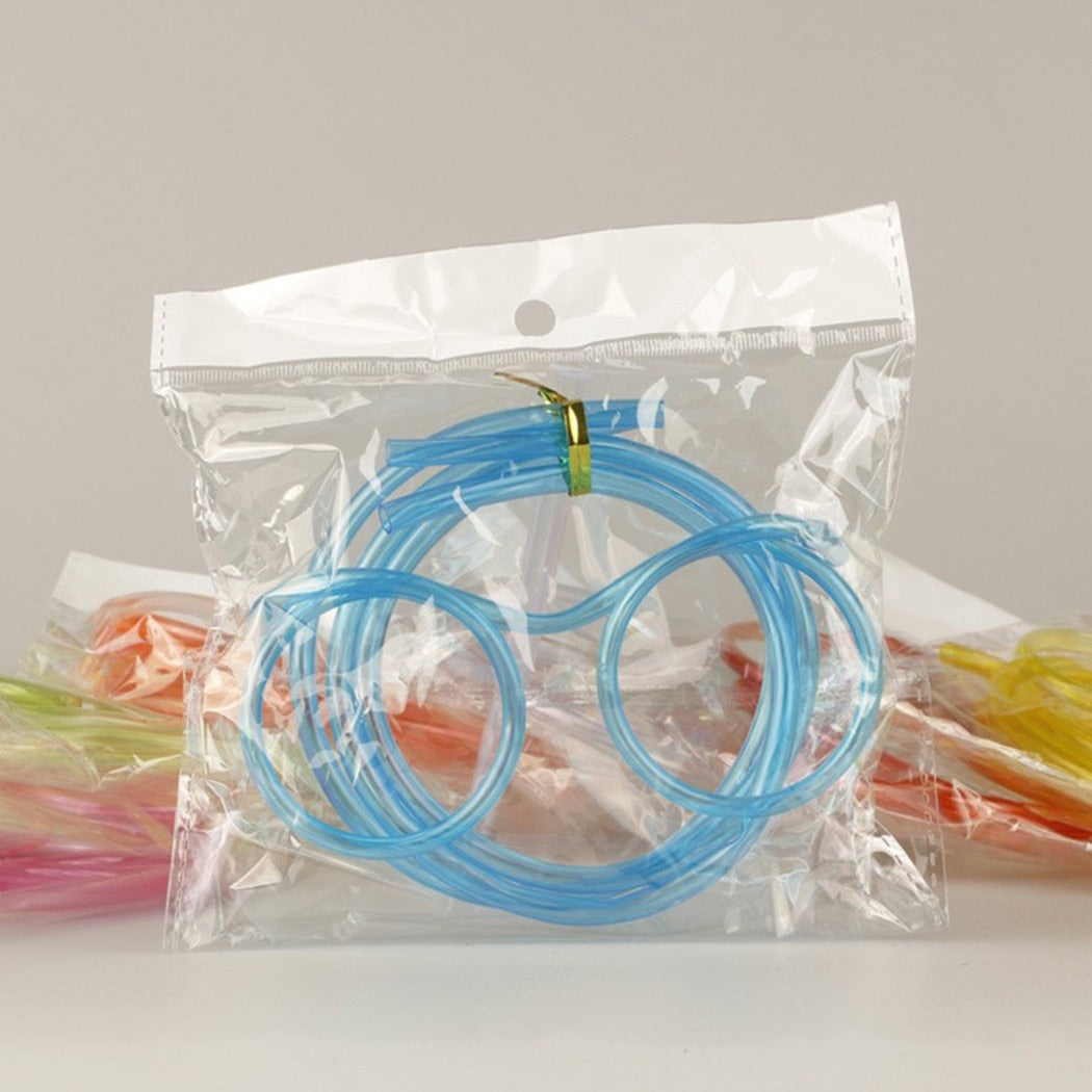 Creative Soft Glasses Straw Beard Straws Funny Plastic Toys Straws Kids Party Accessories Plastic Drinking Straws Gift