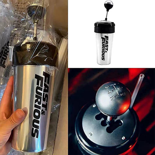 Fast X Gear Shift Cup 304 Stainless Steel Vacuum Cup Fast and Furious 10 Portable Straw Cup Thermos Bottle