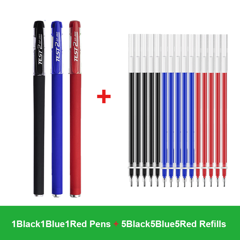 18/30PCS Gel Pen Set School supplies Black Blue Red ink Color 0.5mm Ballpoint pen Kawaii pen Students School Office Stationery