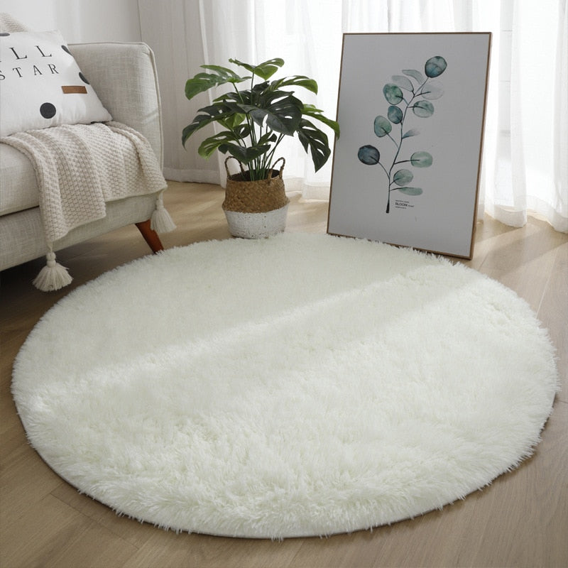 Fluffy Round Living Room Rugs