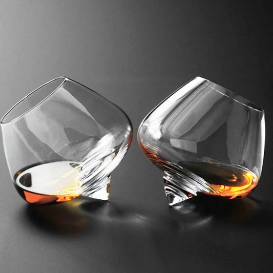 1Pc Irregular Rotating Whiskey Glass