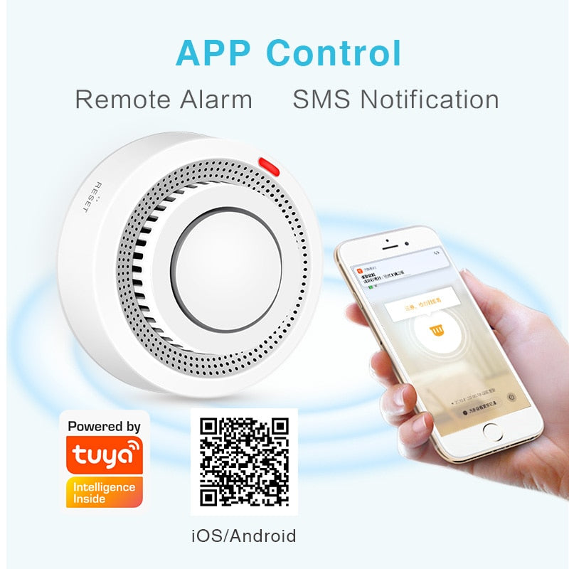Tuya WiFi Smoke Alarm Fire Protection Smoke Detector Smokehouse Combination Fire Alarm