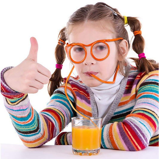 Creative Soft Glasses Straw Beard Straws Funny Plastic Toys Straws Kids Party Accessories Plastic Drinking Straws Gift