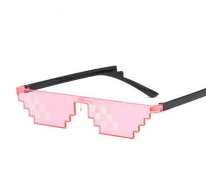 New Thug Life Mosaic Glasses Lady Sunglasses for Mens Womens 8 Bit Coding Pixel Trendy Cool Vintage Shades Eyewear 2023