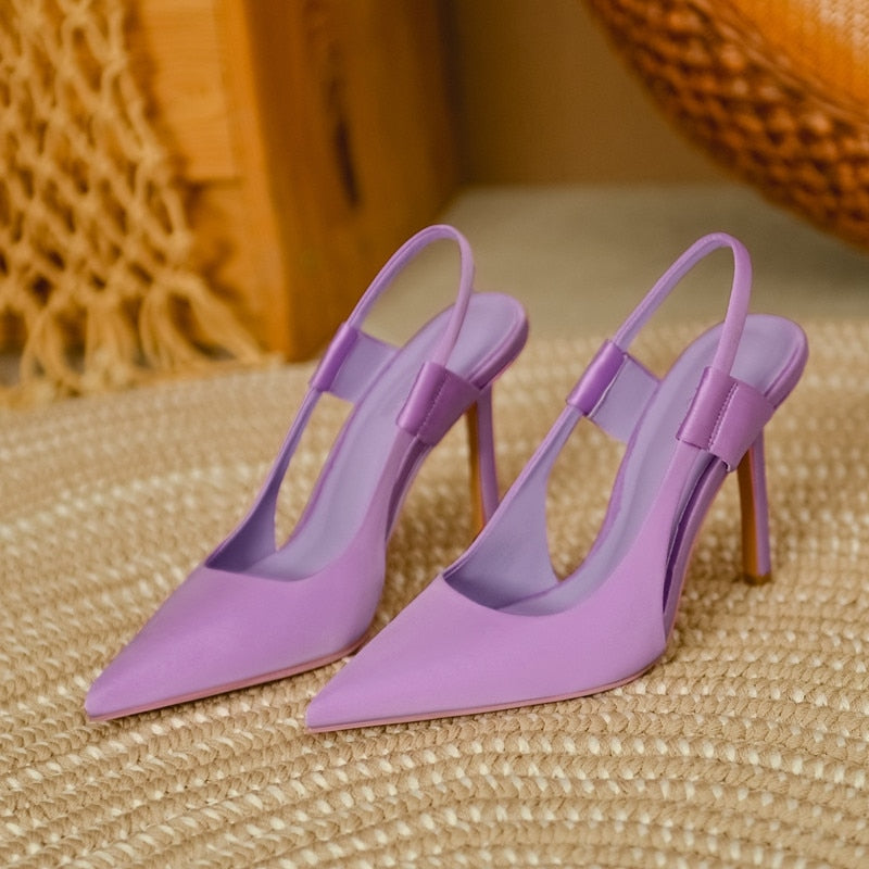 Womens High Heel Slingback Pumps Various Colours