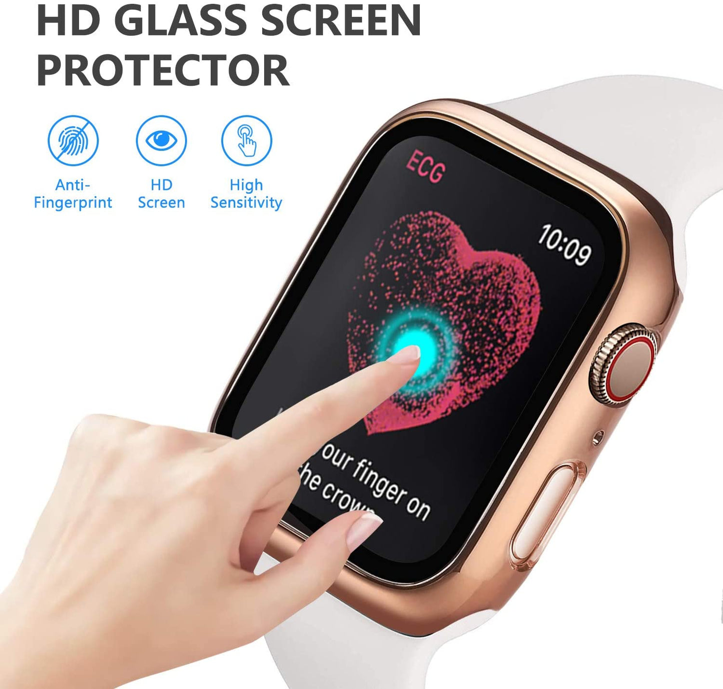 Tempered Glass+cover For Apple Watch 8 44mm 40mm 42mm 38mm PC bumper Screen Protector Case iWatch series 7 6 5 4 3 se 41mm 45mm