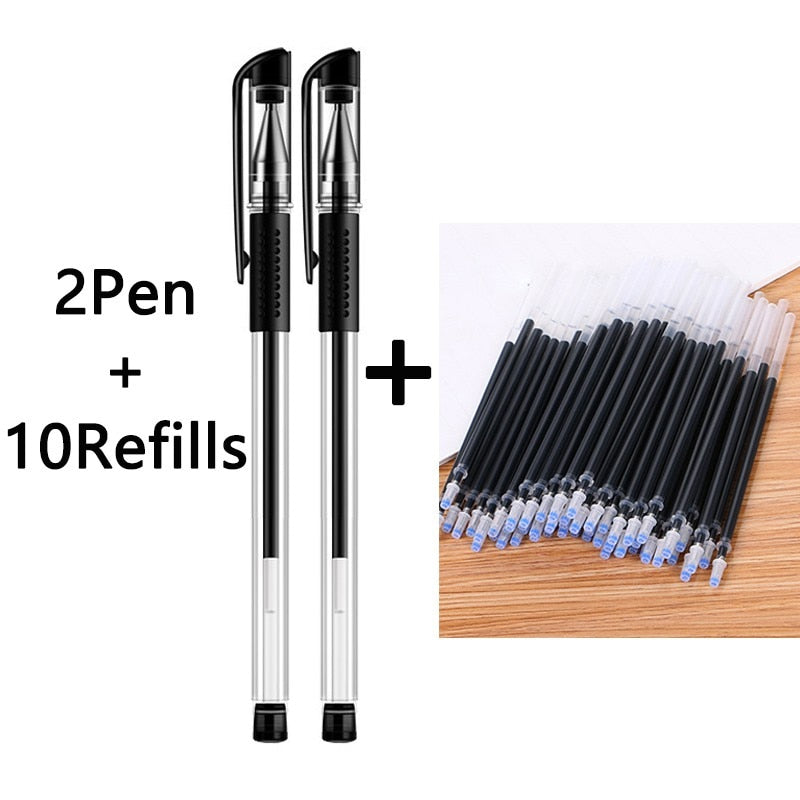 18/30PCS Gel Pen Set School supplies Black Blue Red ink Color 0.5mm Ballpoint pen Kawaii pen Students School Office Stationery