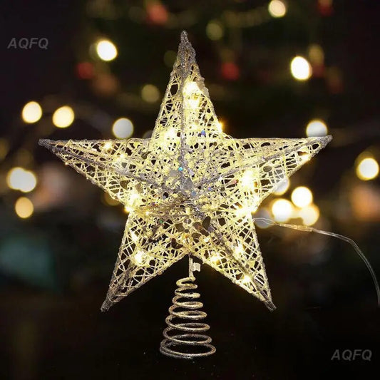 Gold Glitter Christmas Tree Toppers Star Xmas Tree Ornaments Various Colours