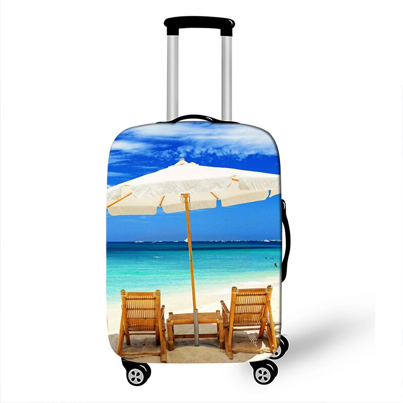 3D Tropical Beach Print Luggage Cover for Travel Holiday style Suitcase Covers Elastic Travel Trolley Protective Case Cover