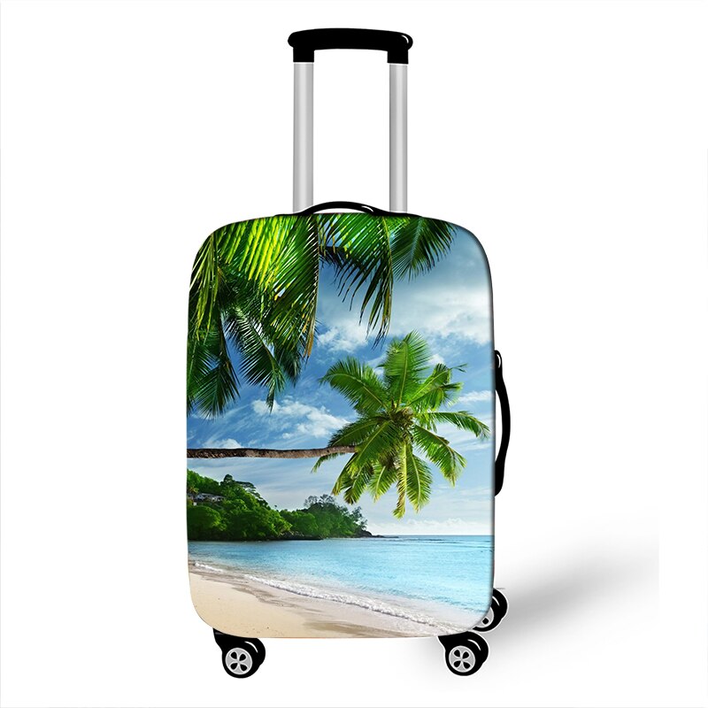 3D Tropical Beach Print Luggage Cover for Travel Holiday style Suitcase Covers Elastic Travel Trolley Protective Case Cover