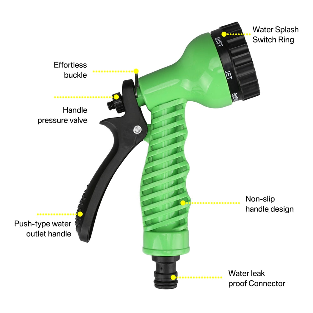 50FT Expandable Water Hose Kit PVC 7 Spraying Modes