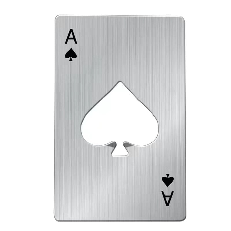 Stainless Steel Beer Bottle Opener Poker Card Ace Of Spades